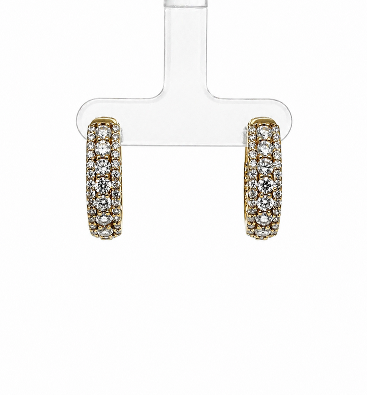1.91 DEW Moissanite  Earring in 925 Yellow Gold Plated