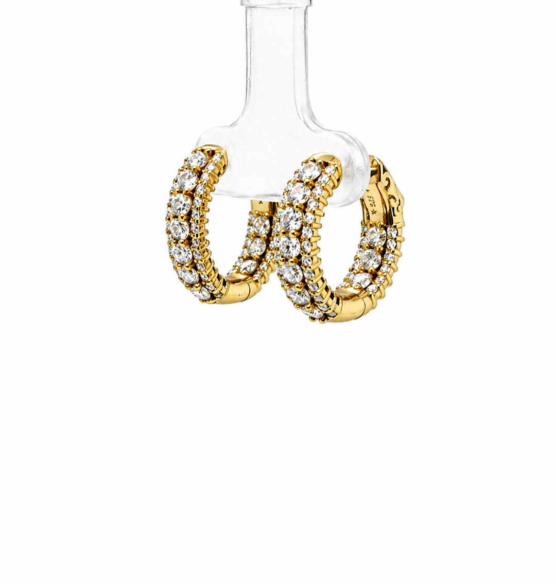 1.91 DEW Moissanite  Earring in 925 Yellow Gold Plated