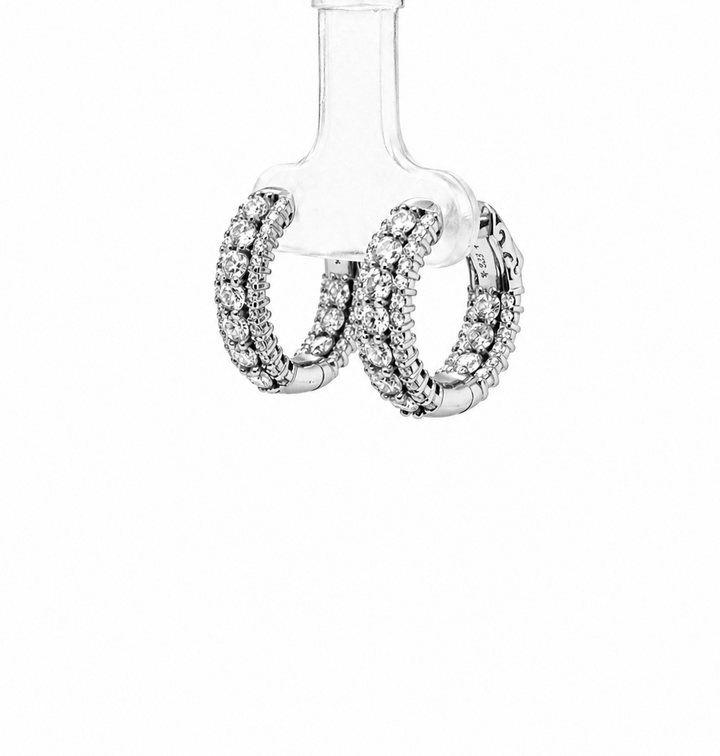 1.91 DEW Moissanite  Earring in 925 Platinum Plated