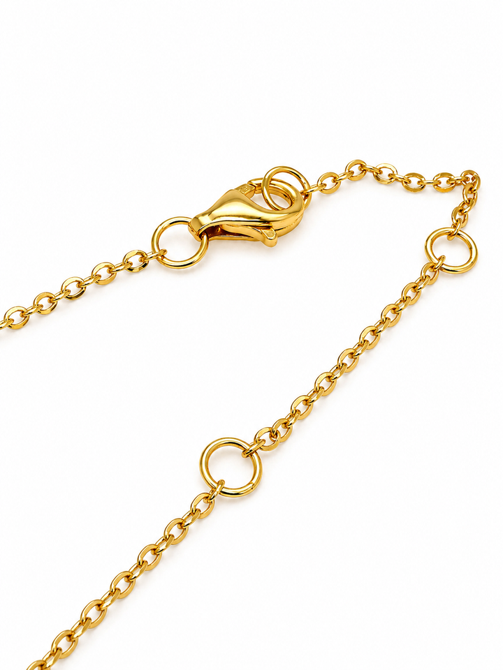 9.10 Cts Pearl and Moissanite Necklace in 925 Yellow Gold Plated
