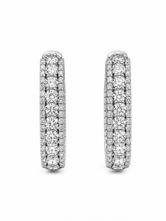 3.32 Ctw Lab Grown Diamond Earring in 925 Platinum Plated
