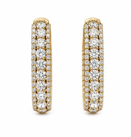 3.32 Ctw Lab Grown Diamond Earring in 925 Yellow Gold Plated