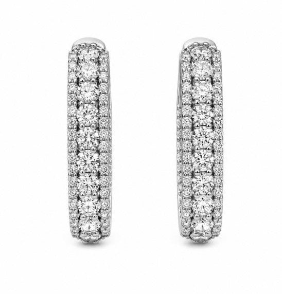 3.32 Ctw Lab Grown Diamond Earring in 925 Platinum Plated