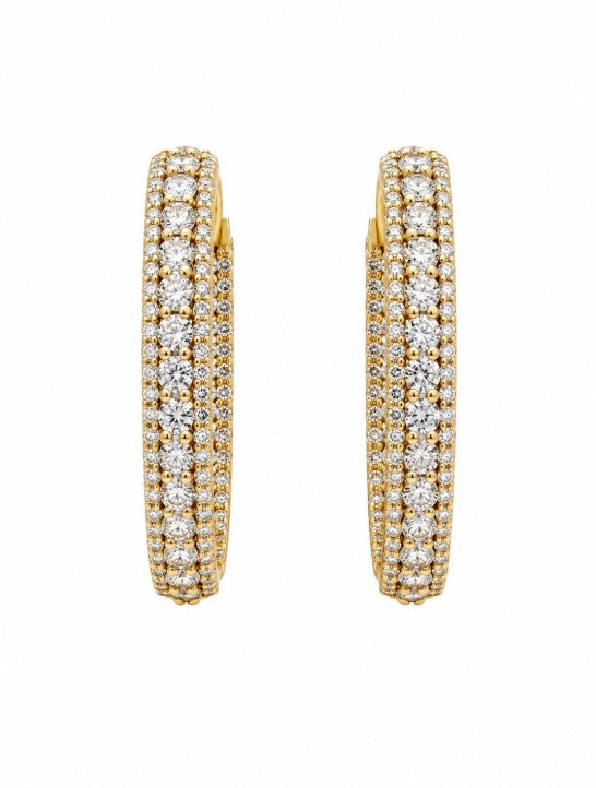 5.92 Ctw Lab Grown Diamond Earring in 925 Yellow Gold Plated