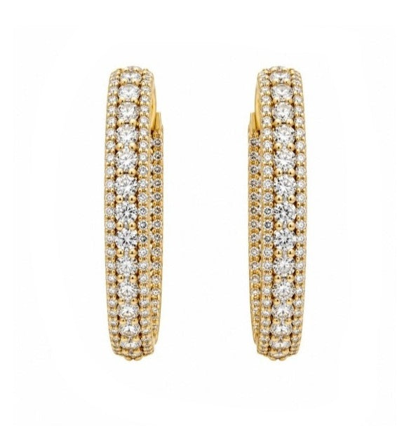 5.92 Ctw Lab Grown Diamond Earring in 925 Yellow Gold Plated
