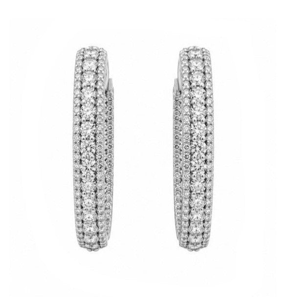 5.92 Ctw Lab Grown Diamond Earring in 925 Platinum Plated