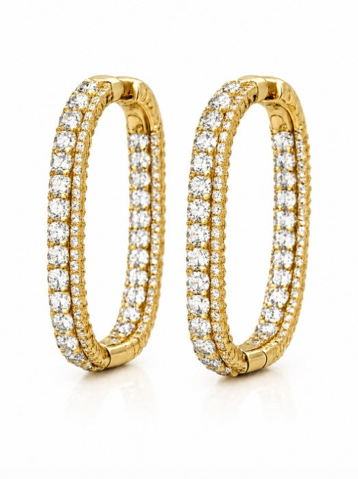 5.92 Ctw Lab Grown Diamond Earring in 925 Yellow Gold Plated