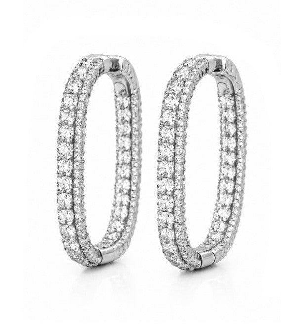 5.92 Ctw Lab Grown Diamond Earring in 925 Platinum Plated