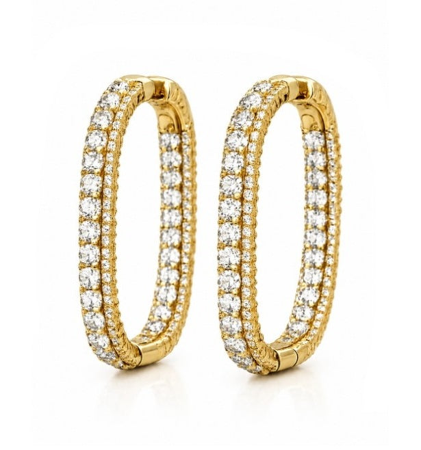 5.92 Ctw Lab Grown Diamond Earring in 925 Yellow Gold Plated
