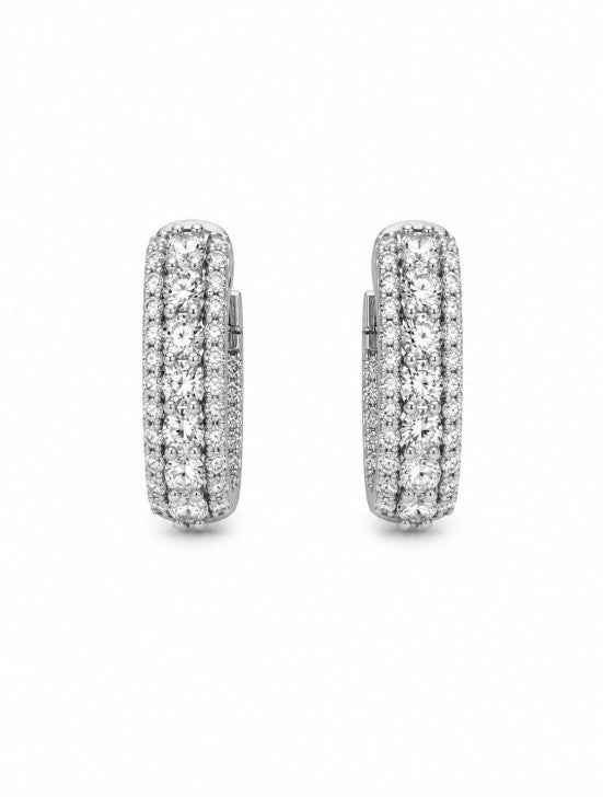 2.21 Ctw Lab Grown Diamond Earring in 925 Platinum Plated