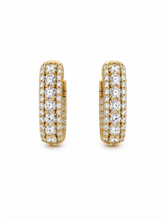 2.21 Ctw Lab Grown Diamond Earring in 925 Yellow Gold Plated