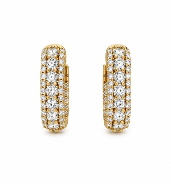 2.21 Ctw Lab Grown Diamond Earring in 925 Yellow Gold Plated
