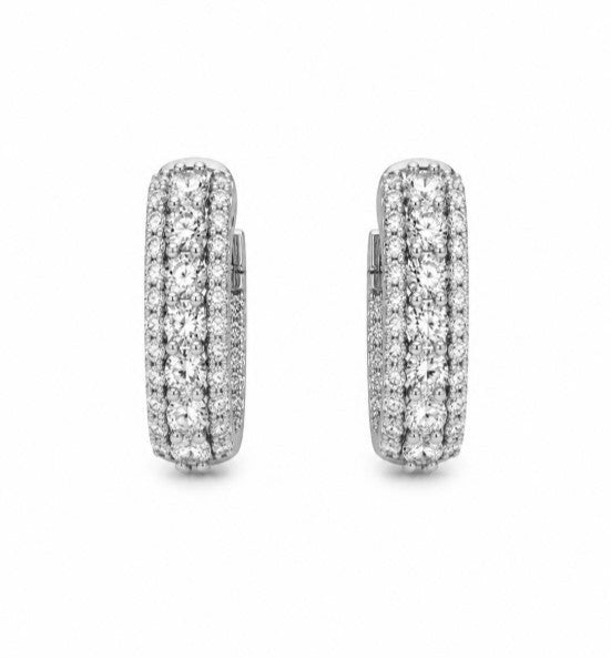 2.21 Ctw Lab Grown Diamond Earring in 925 Platinum Plated