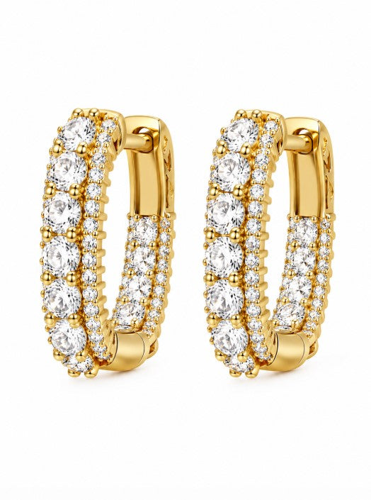 2.21 Ctw Lab Grown Diamond Earring in 925 Yellow Gold Plated