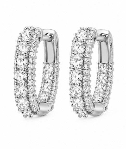 2.21 Ctw Lab Grown Diamond Earring in 925 Platinum Plated