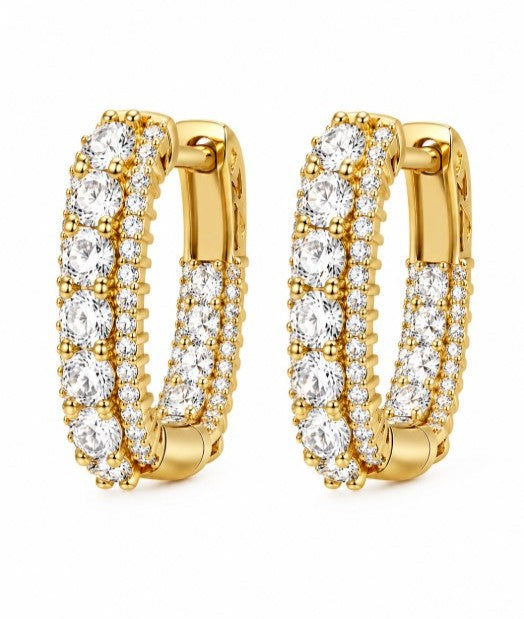 2.21 Ctw Lab Grown Diamond Earring in 925 Yellow Gold Plated
