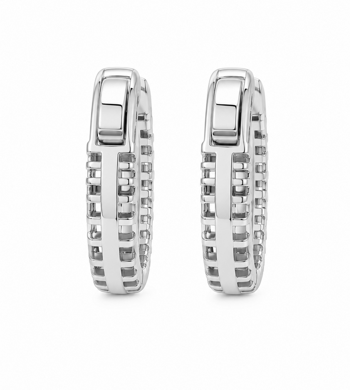 2.21 Ctw Lab Grown Diamond Earring in 925 Platinum Plated