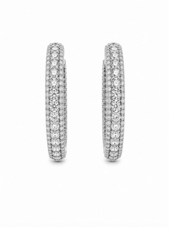 6.90 Ctw Lab Grown Diamond Earring in 925 Platinum Plated