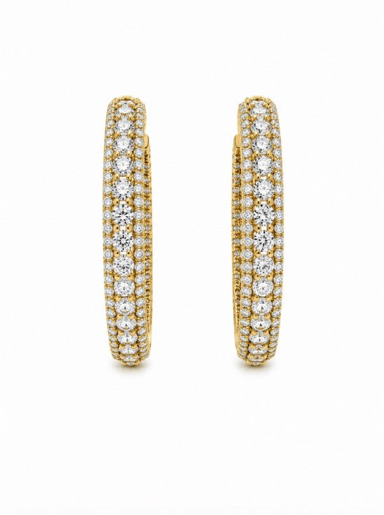 6.90 Ctw Lab Grown Diamond Earring in 925 Yellow Gold Plated