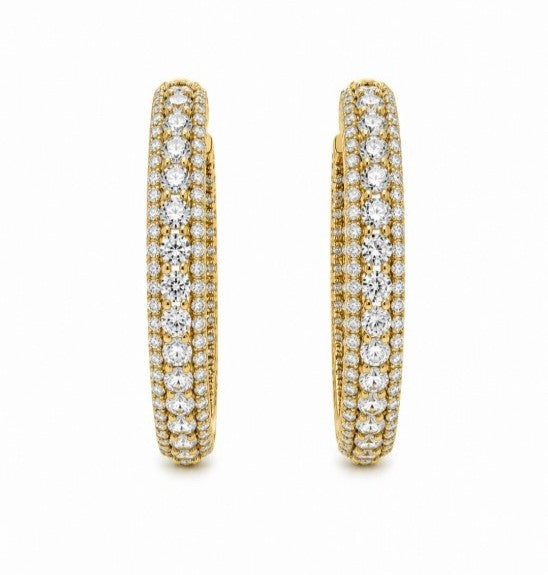 6.90 Ctw Lab Grown Diamond Earring in 925 Yellow Gold Plated