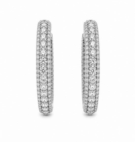 6.90 Ctw Lab Grown Diamond Earring in 925 Platinum Plated