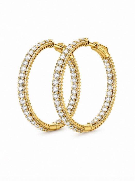 6.90 Ctw Lab Grown Diamond Earring in 925 Yellow Gold Plated