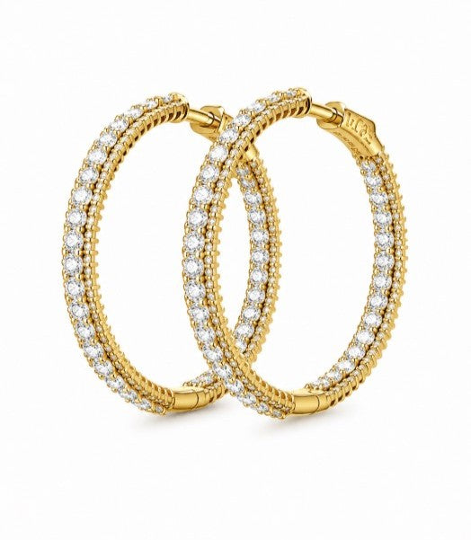 6.90 Ctw Lab Grown Diamond Earring in 925 Yellow Gold Plated