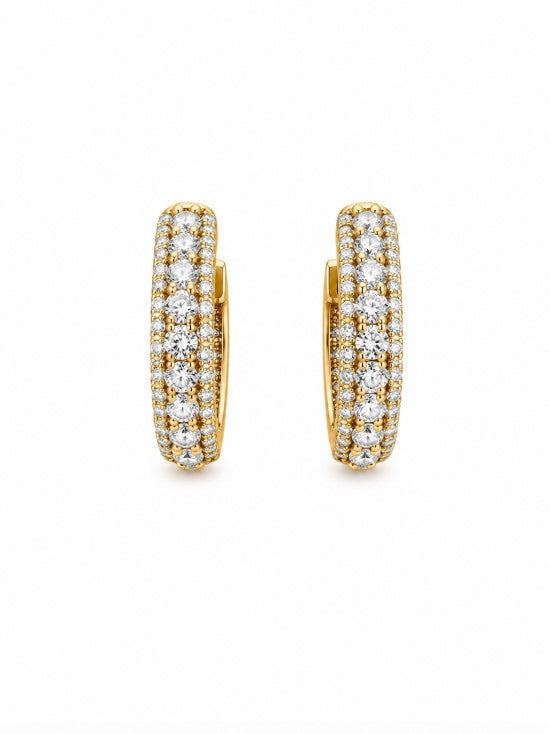 3.76 Ctw Lab Grown Diamond Earring in 925 Yellow Gold Plated