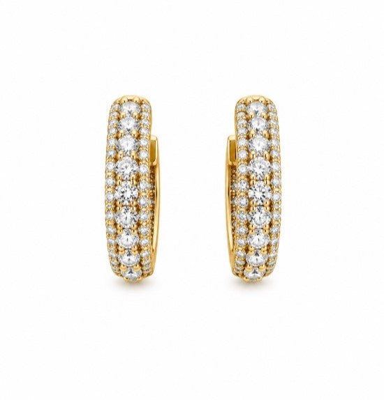 3.76 Ctw Lab Grown Diamond Earring in 925 Yellow Gold Plated