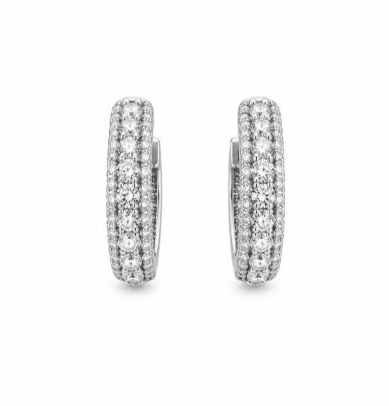 3.76 Ctw Lab Grown Diamond Earring in 925 Platinum Plated