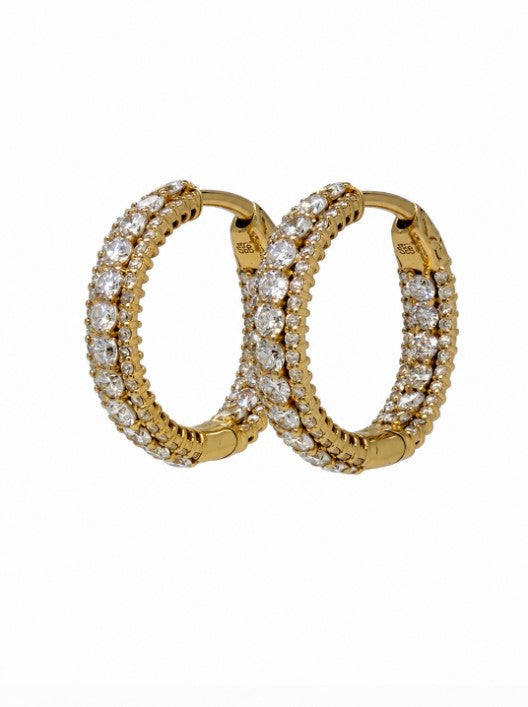 3.76 Ctw Lab Grown Diamond Earring in 925 Yellow Gold Plated