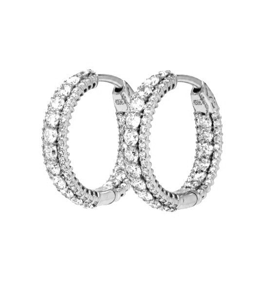 3.76 Ctw Lab Grown Diamond Earring in 925 Platinum Plated