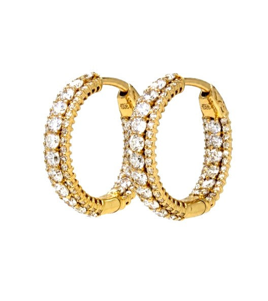 3.76 Ctw Lab Grown Diamond Earring in 925 Yellow Gold Plated