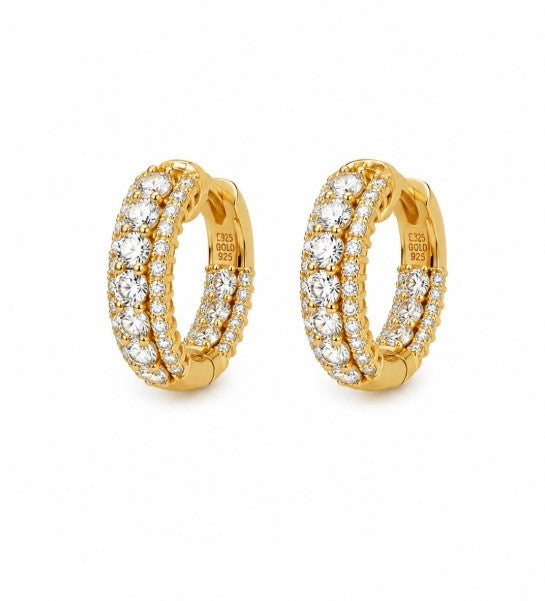 2.20 Ctw Lab Grown Diamond Earring in 925 Yellow Gold Plated