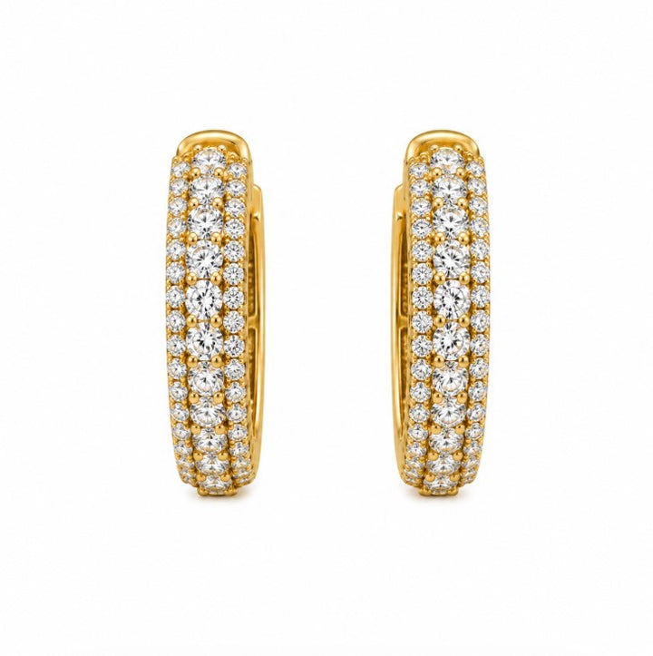 2.71 Ctw Lab Grown Diamond Earring in 925 Yellow Gold Plated