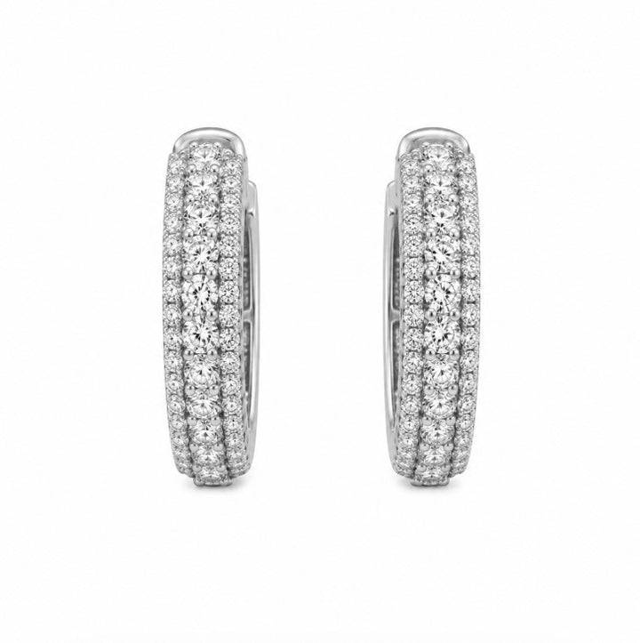 2.71 Ctw Lab Grown Diamond Earring in 925 Platinum Plated