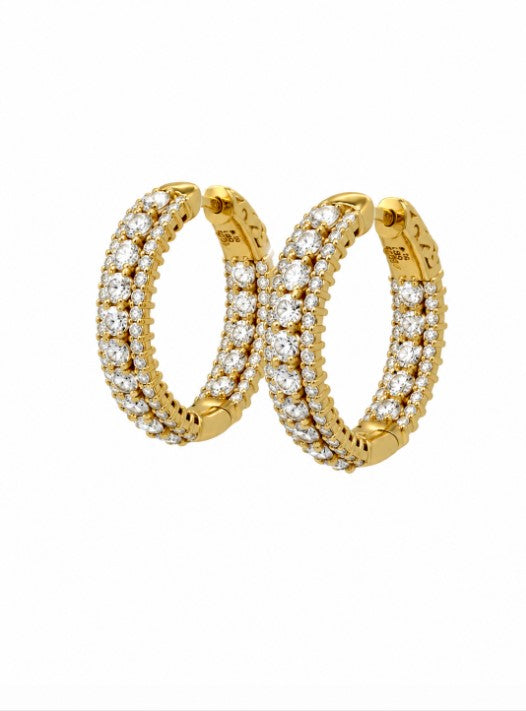 2.71 Ctw Lab Grown Diamond Earring in 925 Yellow Gold Plated