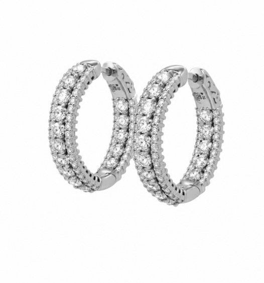 2.71 Ctw Lab Grown Diamond Earring in 925 Platinum Plated