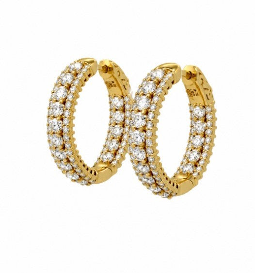 2.71 Ctw Lab Grown Diamond Earring in 925 Yellow Gold Plated