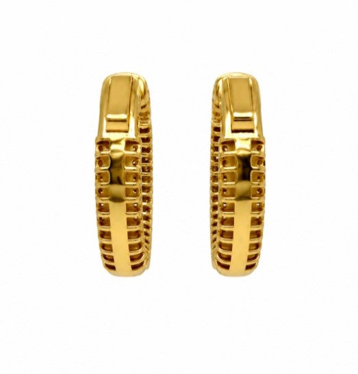 2.71 Ctw Lab Grown Diamond Earring in 925 Yellow Gold Plated