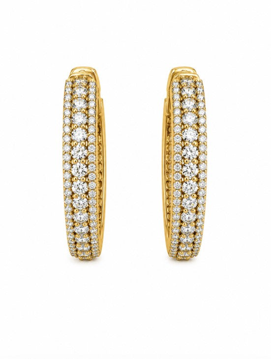 5.78 Ctw Lab Grown Diamond Earring In 925 Yellow Gold Plated