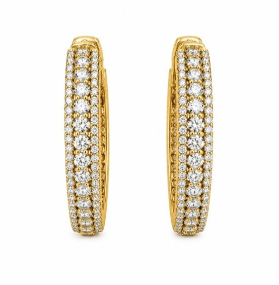 5.78 Ctw Lab Grown Diamond Earring In 925 Yellow Gold Plated