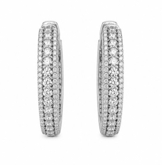 5.78 Ctw Lab Grown Diamond Earring In 925 Platinum Plated