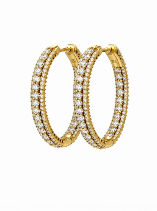 5.78 Ctw Lab Grown Diamond Earring In 925 Yellow Gold Plated