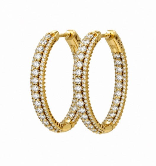 5.78 Ctw Lab Grown Diamond Earring In 925 Yellow Gold Plated