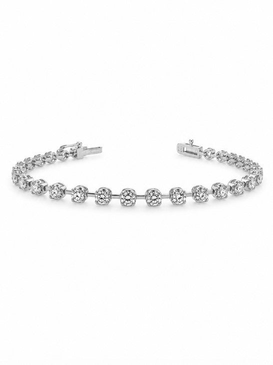 3.00 Ctw Lab Grown Diamond Bracelet In 925 Platinum Plated