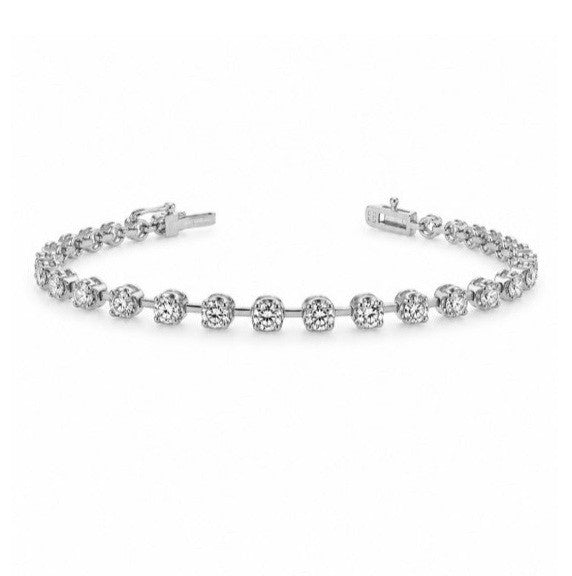3.00 Ctw Lab Grown Diamond Bracelet In 925 Platinum Plated