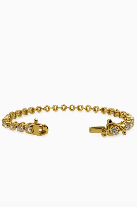 3.00 Ctw Lab Grown Diamond Bracelet In 925 Yellow Gold Plated