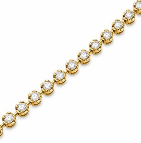 3.00 Ctw Lab Grown Diamond Bracelet In 925 Yellow Gold Plated