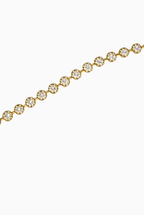 3.00 Ctw Lab Grown Diamond Bracelet In 925 Yellow Gold Plated